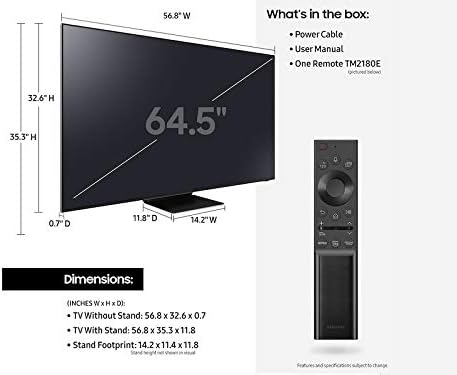 Samsung QN65QN800A 65-Inch 8K Smart TV w/ Stand