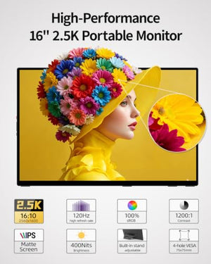 Intehill K16ZB 16-Inch 2.5K 120Hz Portable Monitor