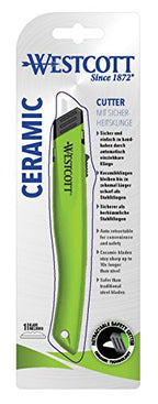 Westcott E-16475 00 Ceramic Safety Blade Cutter Green