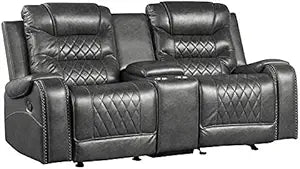 Lexicon Putnam Double Glider Reclining Loveseat Grey