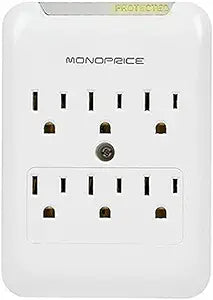 Monoprice 109196 Surge Protector 6 Outlet Wall Tap
