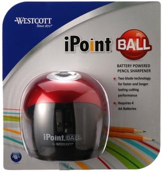 Westcott 15570 iPoint Ball Battery Pencil Sharpener - Red/Black
