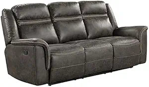 Lexicon Microfiber Double Reclining Sofa with Cup Holders