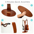 PUNK Dual Guitar Floor Stand in Solid Sapele Wood