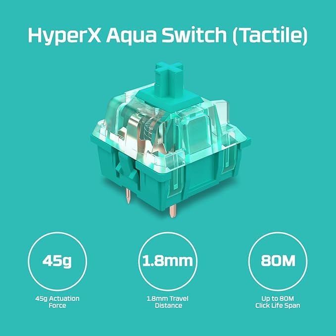 HyperX HX-KB7AQX-US-cr Alloy Origins Aqua Keyboard