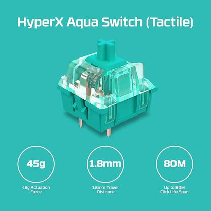 HyperX HX-KB7AQX-US-cr Alloy Origins Aqua Keyboard