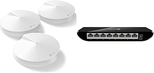 TP-Link Deco M5 Mesh WiFi System & TL-SG1008D Switch — main product image