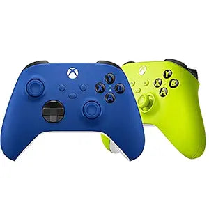 Microsoft E1MSQAU00001 Xbox Wireless Controller Shock Blue + Electric Volt Bundle