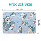 Jennirence Kawaii Cats Shark Costume Extended Mouse Pad