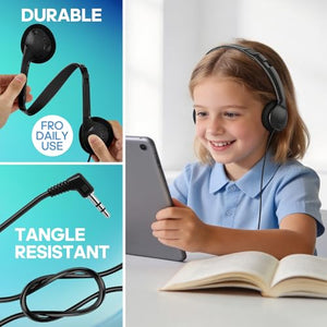 MUMSTHT Bulk Classroom Headphones for Kids, 100-Pack