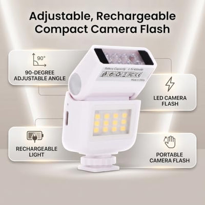 Sanpyl On-Camera LED Video Flash with 90-Degree Tilt Head
