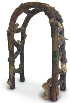 Marshall Miniature Fairy Garden Wooden Arbor Arch