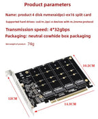 TukeSM PCIe x16 to Quad NVMe M.2 SSD Expansion Adapter Card