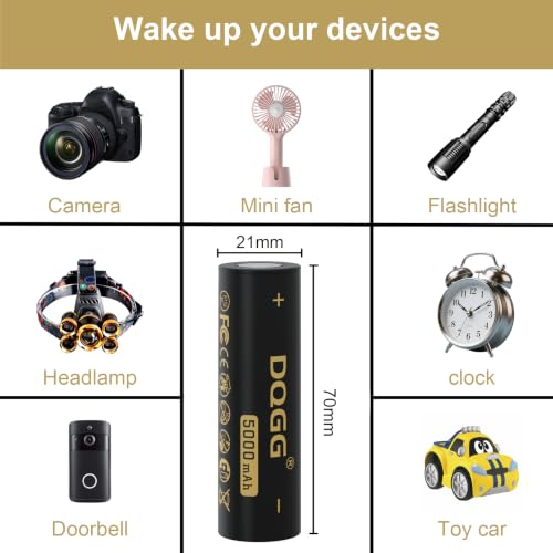 BENKIA 21700 5000mAh Rechargeable Flat-Top Battery and Charger Set — main product image