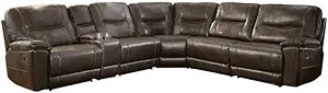 Lexicon Columbus Brown Faux Leather Sectional