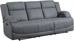 Lexicon Camryn Traditional Reclining Graphite Blue Sofa