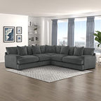 Lexicon 194840172567 Quinby Modular Sectional Sofa - 5-Seater, Gray