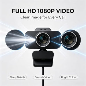 scev 1080p Full HD Plug and Play USB Webcam