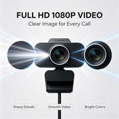 scev 1080p Full HD Plug and Play USB Webcam