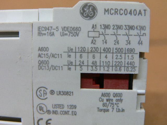 GE Mcrc040at Industrial Control Relay 24V