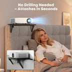 PUTORSEN No-Drill Projector Mount and Adjustable Bedside Shelf