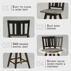 Lexicon D185602-24BKS2 Havre Swivel Barstool Set