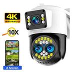ZOMMRFVA 4K Triple-Lens 10X Zoom Outdoor Security Camera