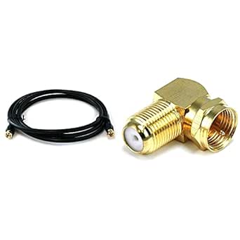 Monoprice RG6 Quad Shield Coaxial Cable 6ft with Adapter — main product image