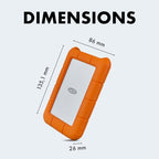 LaCie Rugged USB-C Portable External Hard Drive