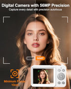Hoorola 56MP Point-and-Shoot Digital Camera for Beginners