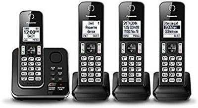 Panasonic KX-TGD394B DECT 6.0 Cordless Phone 4 Handsets Renewed
