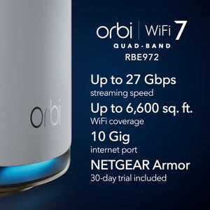 NETGEAR Orbi 970 WiFi 7 Quad-Band Mesh System (2-Pack)