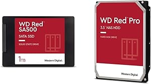 Western Digital 1TB Red SA500 SSD & 4TB Red Pro NAS HDD