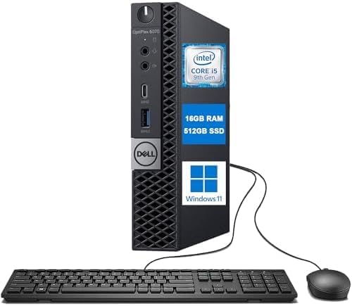 Dell DELL Optiplex 5070 Micro i5 16GB 512GB SSD Win 11 Pro Renewed