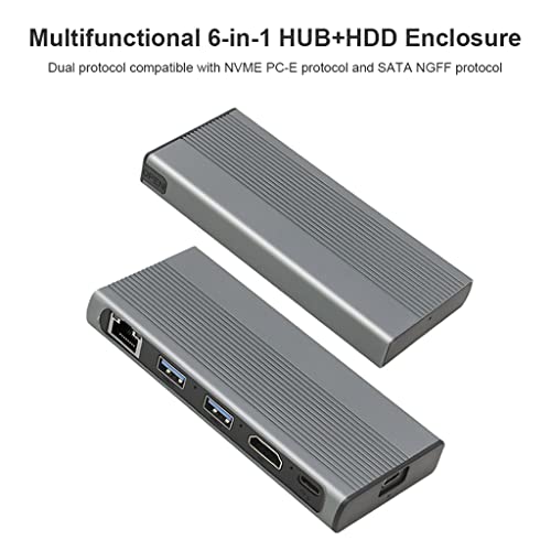 WODHAZNC USB-C Hub Docking Station with M.2 SSD Enclosure — main product image