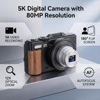 LAISANIM 5K Retro Mirrorless Camera with 12X Optical Zoom