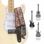 Nefelibata Embroidered Full-Grain Leather-End Guitar Strap