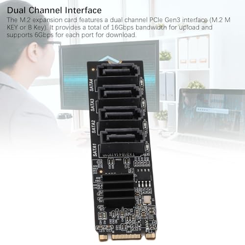 Sonew ASM1166 M.2 to SATA III 4-Port Adapter Card — main product image