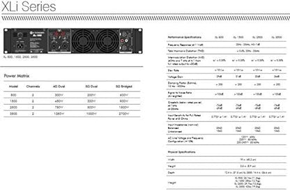 Crown XLi3500 Two-Channel Power Amplifier 1350W 4 Ohms