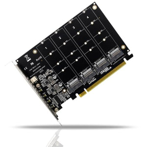 TukeSM PCIe x16 to Quad NVMe M.2 SSD Expansion Adapter Card