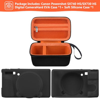 Supmay Canon SX740 HS Hard Case with Silicone Camera Cover