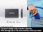 Samsung T7 Portable SSD, 1TB External Solid State Drive, Speeds Up to 1,050MB/s, USB 3.2 Gen 2, Reliable Storage for Gaming, Students, Professionals, MU-PC1T0T/AM, Gray