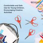 Westcott 55844 Kids' Safety Scissors 5-Inch Blunt Tip 10-Pack