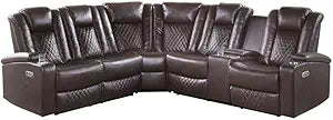 Lexicon Modern Reclining Sectional with Power Headrests
