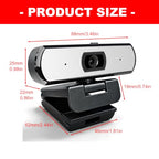 JIAPIKA Autofocus USB Webcam with Foldable Clip-On Mount