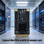 JIAPIKA mPCIe Storage Expansion Card with Four ATA Ports