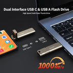 Vezzio Dual-Port USB-C & USB-A 3.2 Gen2 External SSD Flash Drive