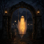 Ruivata 5FT Hanging Swinging Ghost Halloween Yard Decoration