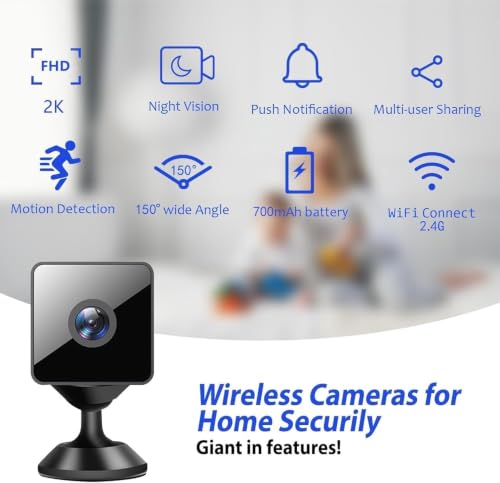 METRICSQUARE 2K Mini Hidden Camera with WiFi and Night Vision — main product image