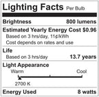 GE LED 8W A19 Bulb 60W Equivalent 12-Pack